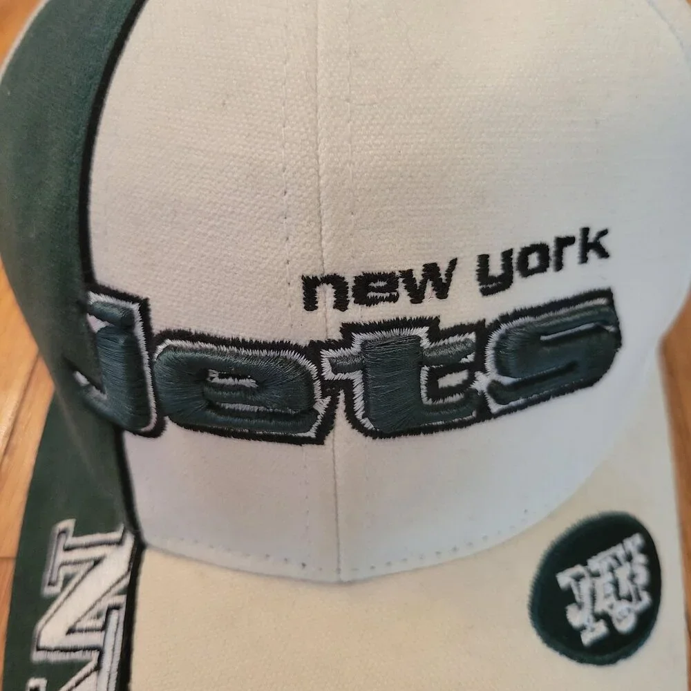 Vintage Reebok NFL Pro Line New York Jets Hat White Green OS Adjustable Football